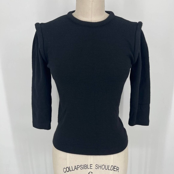 Jacobson's Sweaters - Vintage Jacobson's Pullover Sweater Sz P Black 3/4 Sleeve 100% Wool